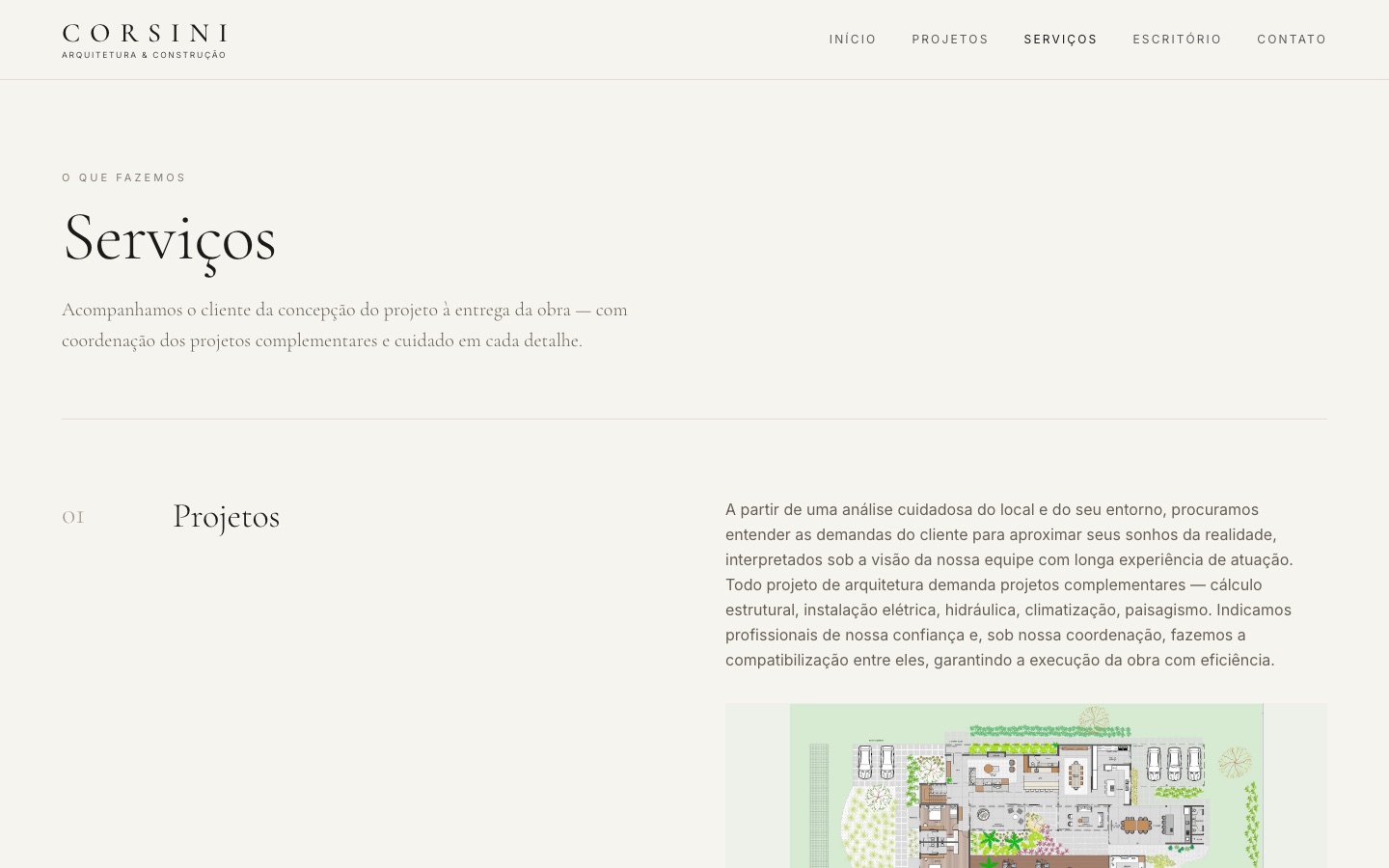 Corsini Arquitetura: Serviços